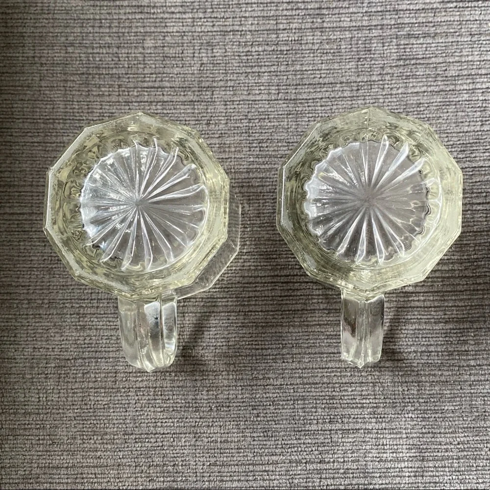 Vintage Clear Glass Creamer Pitcher Pair